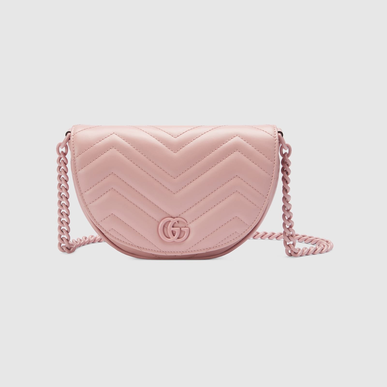 Replica Designer Bag GUCCI GG Marmont matelasse chain mini bag light pink leather