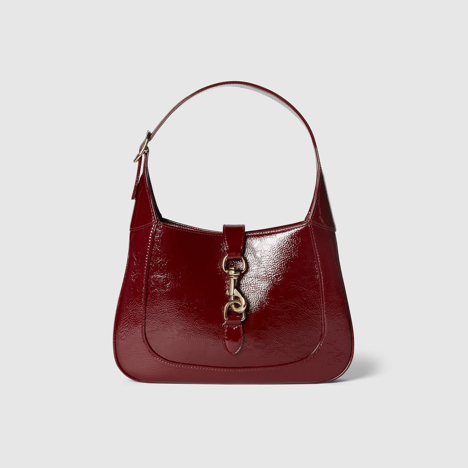 Replica Designer Bag GUCCI Jackie small shoulder bag Rosso Ancora patent leather