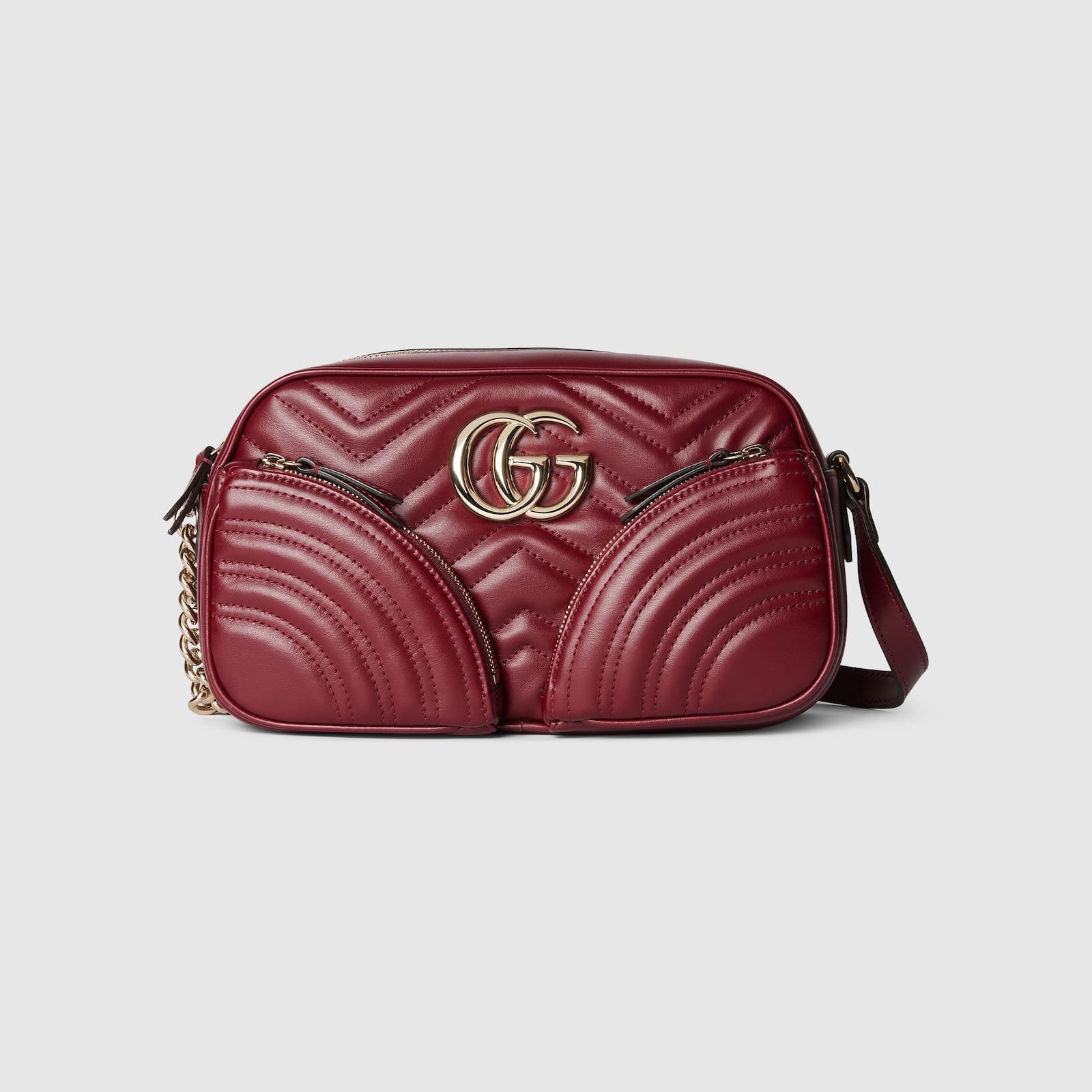 Replica Designer Bag GUCCI GG Marmont small shoulder bag GUCCI Rosso Ancora leather