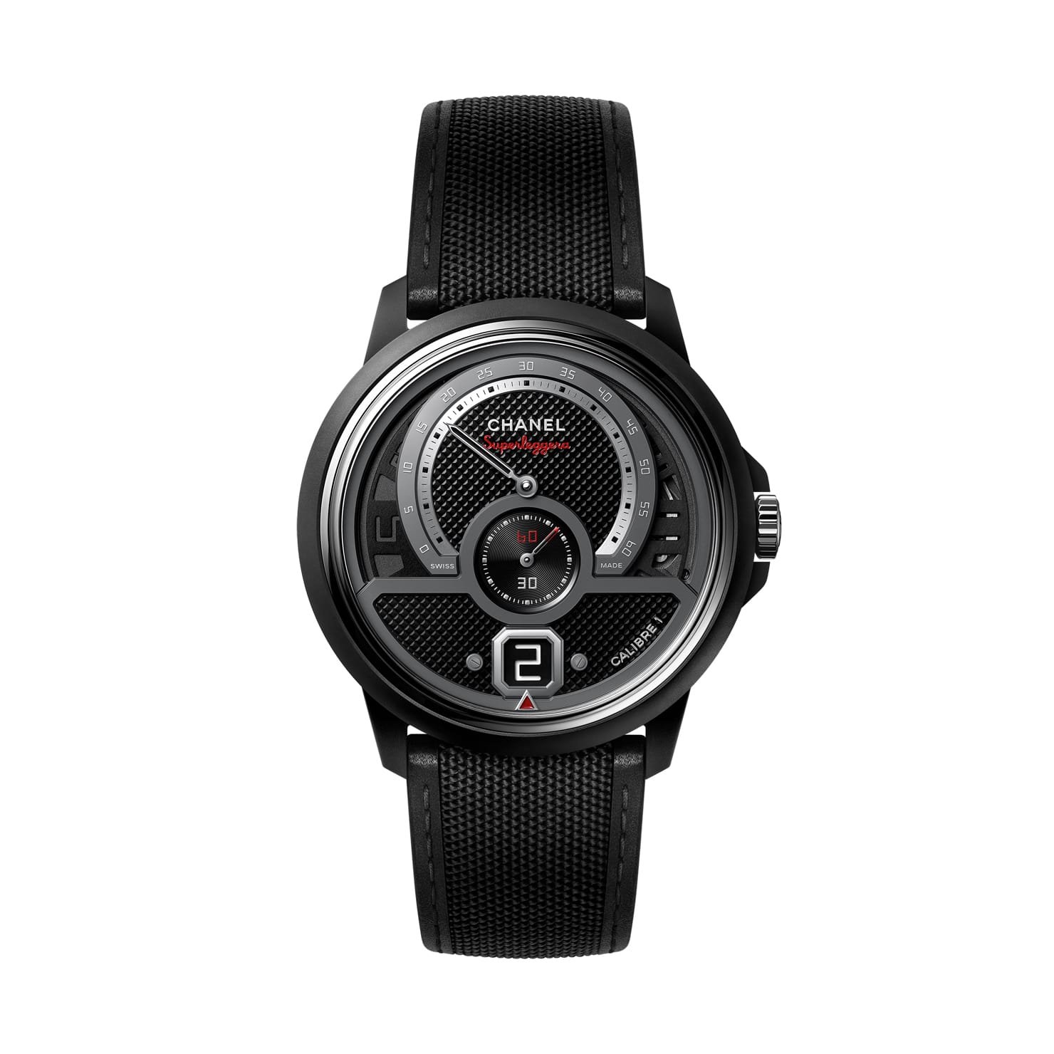 Fake Chanel Watch Monsieur. Superleggera Edition Watch Matte black highly resistant ceramic and steel matte black guillochE type dial with jumping hour and 240 retrograde minute