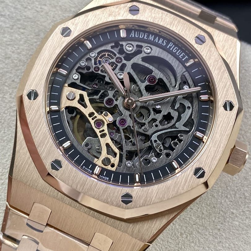 Audemars Piguet Royal Oak Double Balance Wheel Openworked Rose Gold 41mm Skeleton Dial Bracelet 15407OR.OO.1220OR.01-APS - Image 7