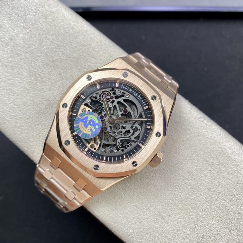 Audemars Piguet Royal Oak Double Balance Wheel Openworked Rose Gold 41mm Skeleton Dial Bracelet 15407OR.OO.1220OR.01-APS - Image 6
