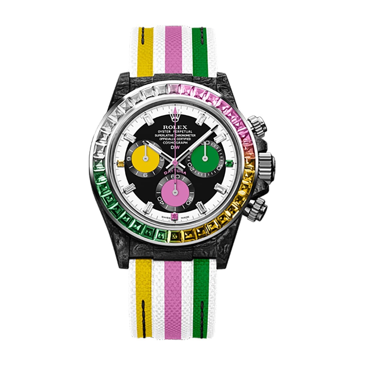 Rolex Watch Daytona Rainbow Candy Carbon