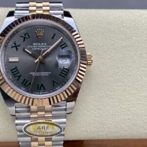 Best Fake Rolex Replica Watch Datejust 41 Rose Gold/Steel "Wimbledon" Slate Roman Dial Fluted Bezel Jubilee Bracelet 126331