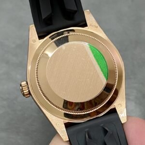 Fake Rolex Replica watch Sky-Dweller Rose Gold Dark Rhodium Index Dial Oysterflex Rubber Strap m326235-0006 Noob Factory