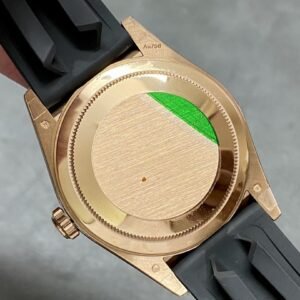 Fake Rolex Replica watch Sky-Dweller Rose Gold Chocolate Index Dial Oysterflex Rubber Strap m326235-0005 Noob Factory