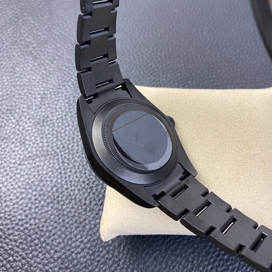 Best Fake Rolex Replica Watches For Sale Air-King Limited Edition Black DLC-PVD 40mm Green Hand Oyster Bracelet 116900