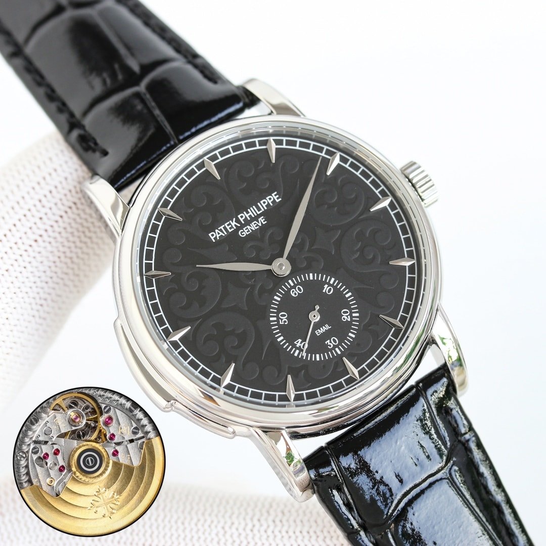 Fake Patek Philippe Replica Watch Grand Complications Minute Repeater White Gold Black Dial 5078G-010 TWF