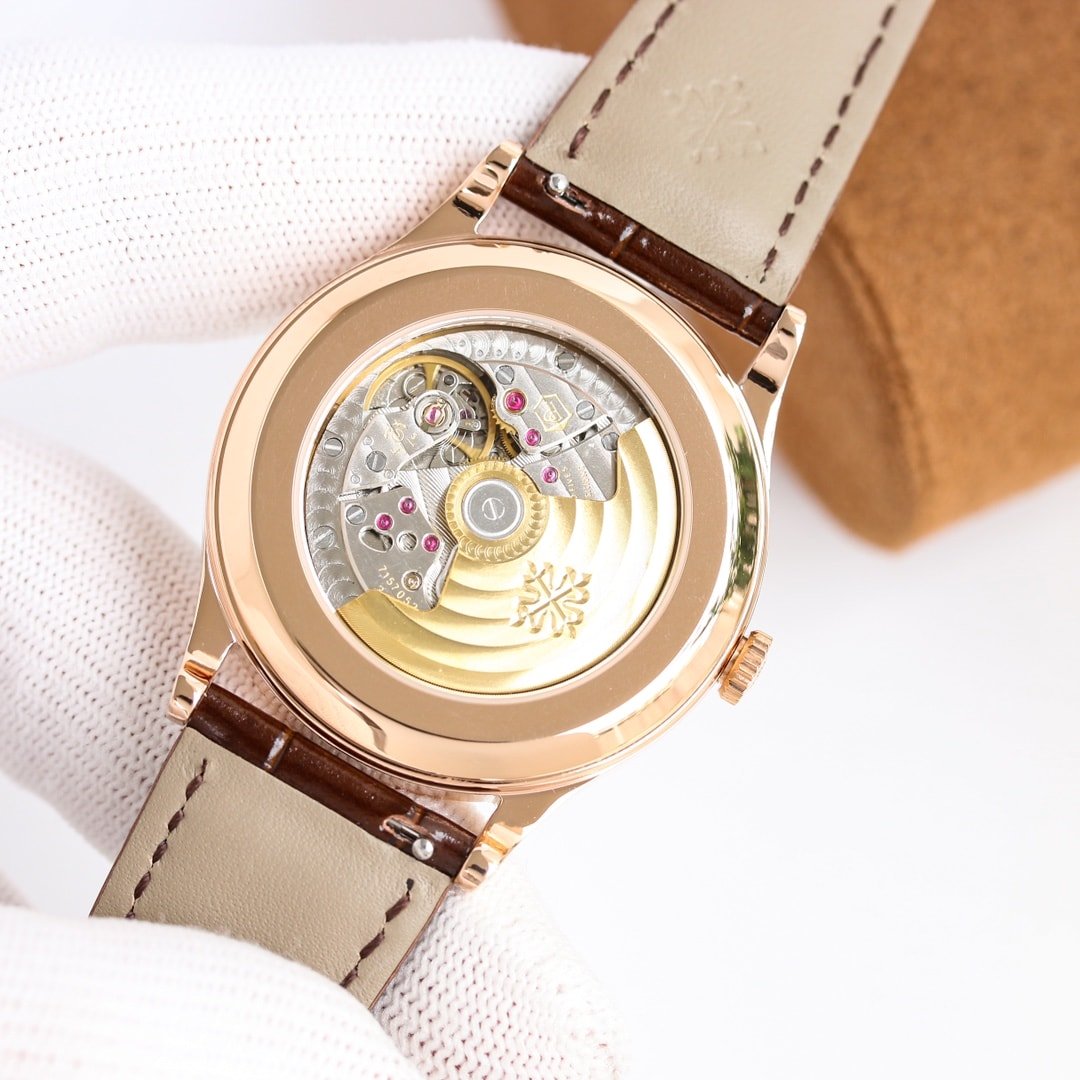 Fake Patek Philippe Replica Watch Calatrava "Clous de Paris" Rose Gold Hobnail BezelSilver Dial 6119R-001 TWF