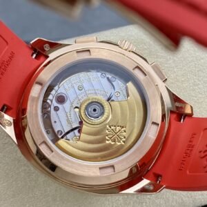 Fake Patek Philippe Replica Watch Aquanaut Luce Rainbow Chronograph Rose Gold Diamond/Gems Mother of Pearl Sapphire 7968/300R-001