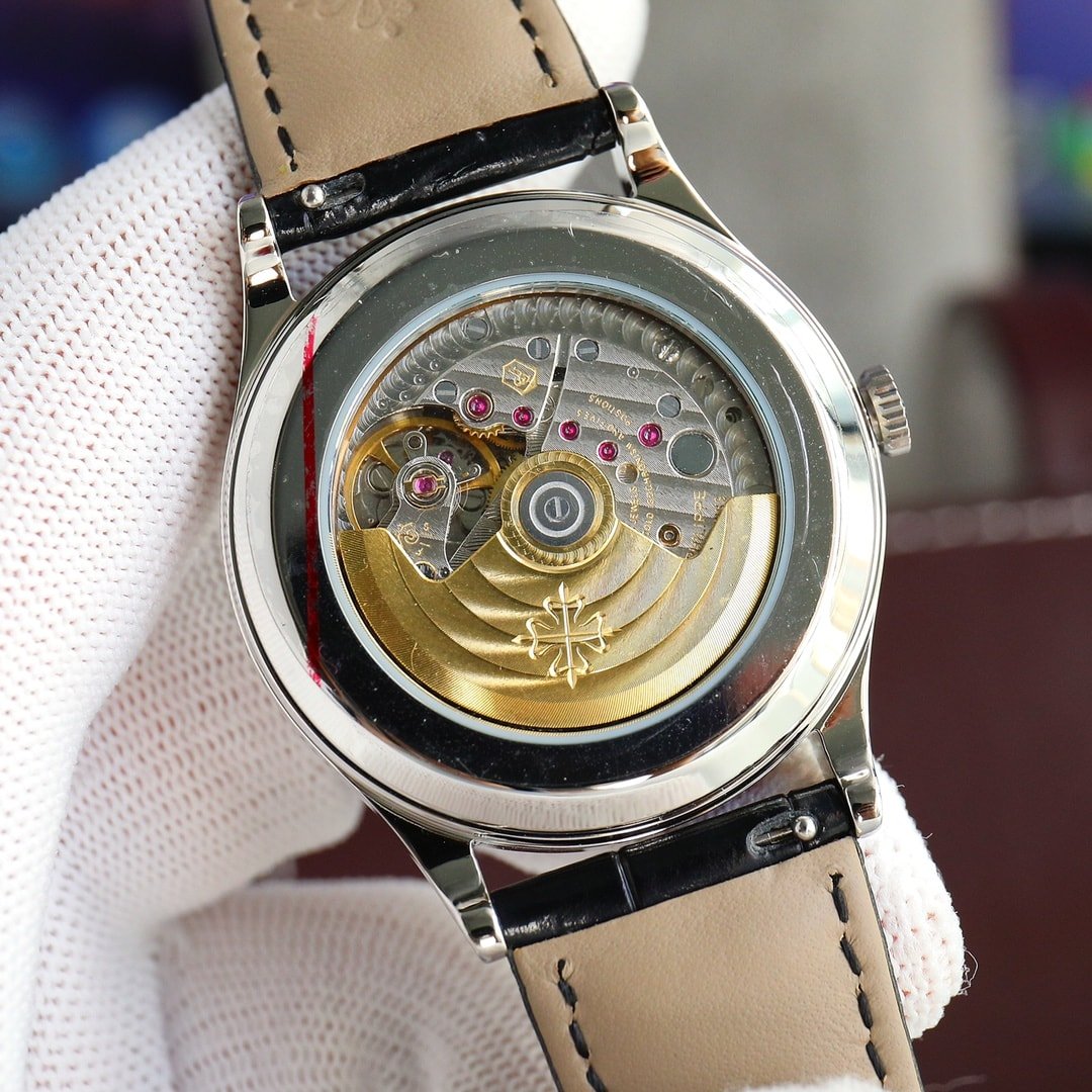 Fake Patek Philippe Replica Watch Calatrava "Clous de Paris" White Gold Hobnail Bezel Grey Dial 6119G-001 TWF