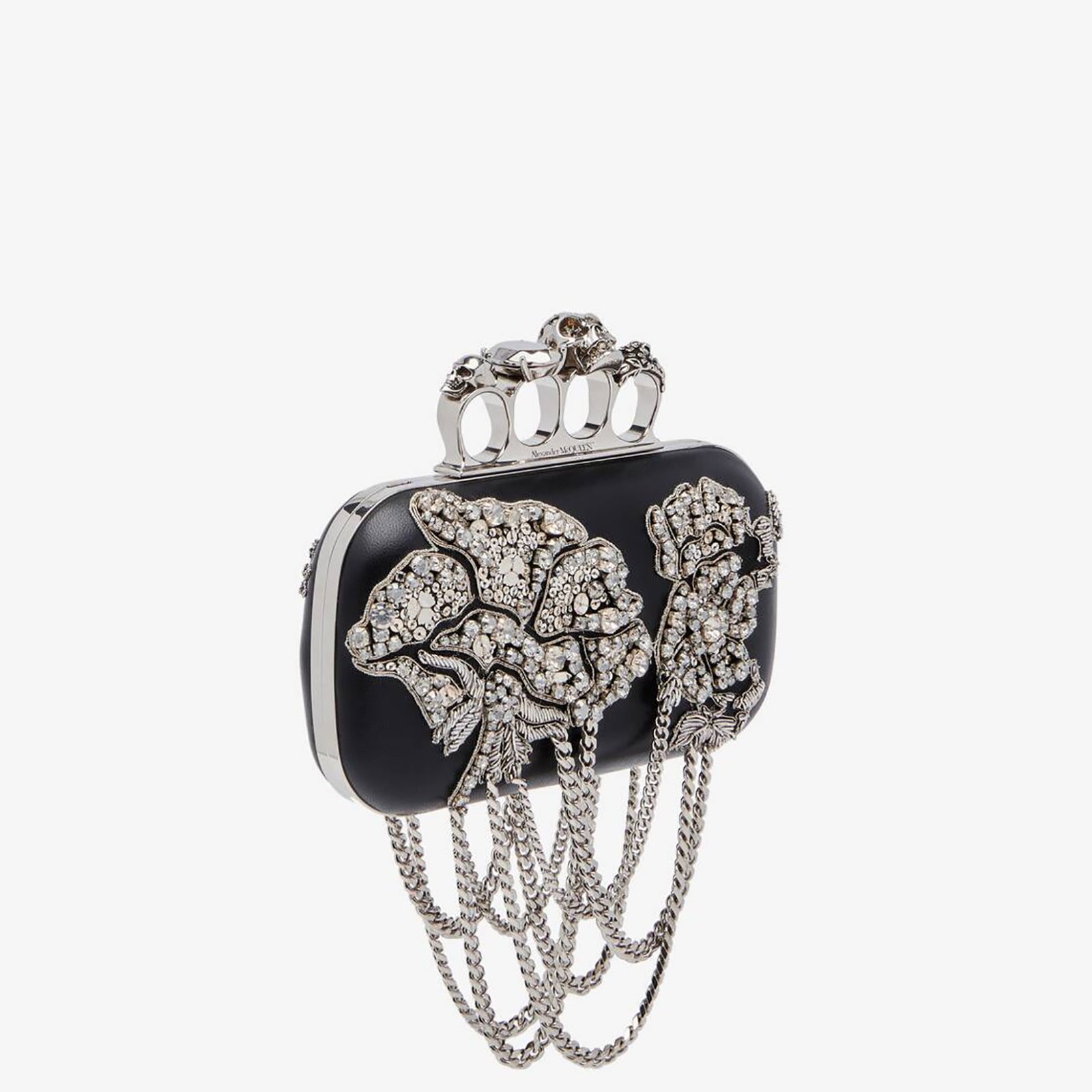 Replica Designer Bag Alexander McQueen Knuckle Clutch in Black - Image 3