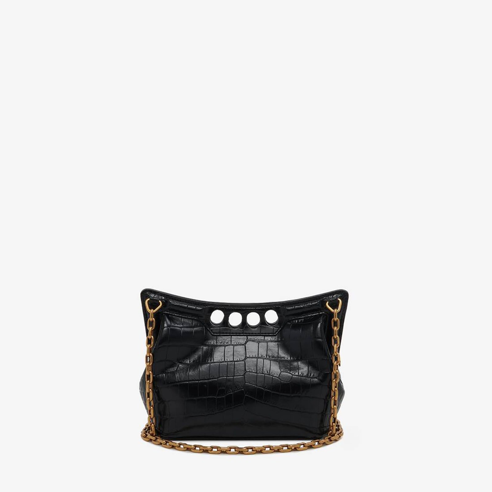 Replica Designer Bag Alexander McQueen The Peak Bag Mini With Chain in Black - Image 3
