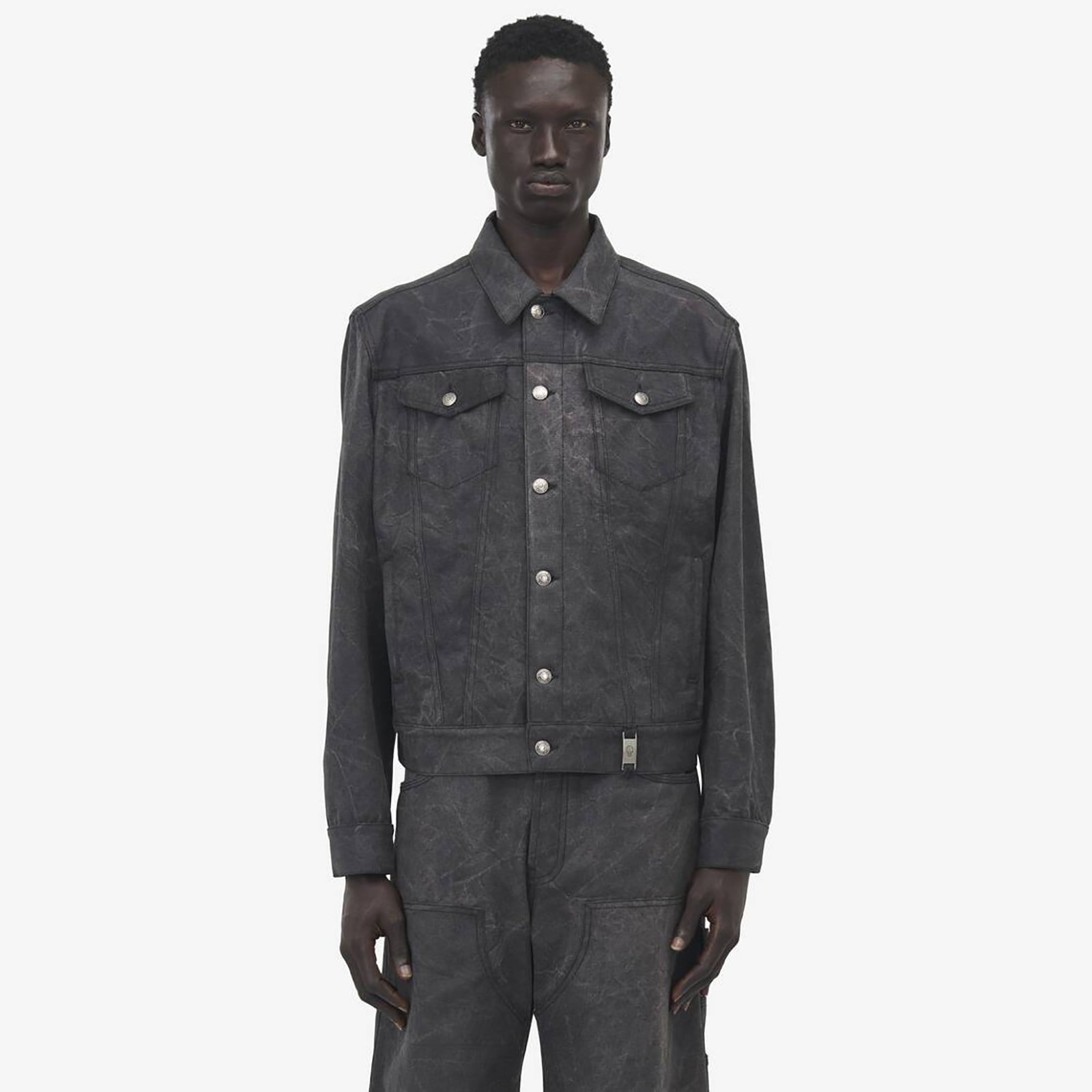 Alexander McQueen Men's Trucker Jacket in Charcoal