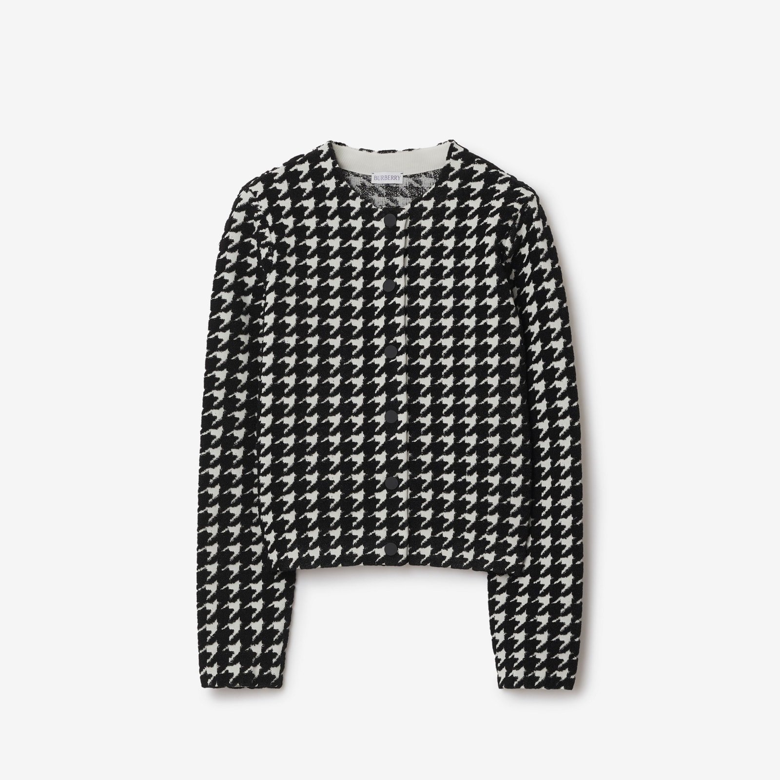 Burberry Houndstooth Nylon Blend Cardigan