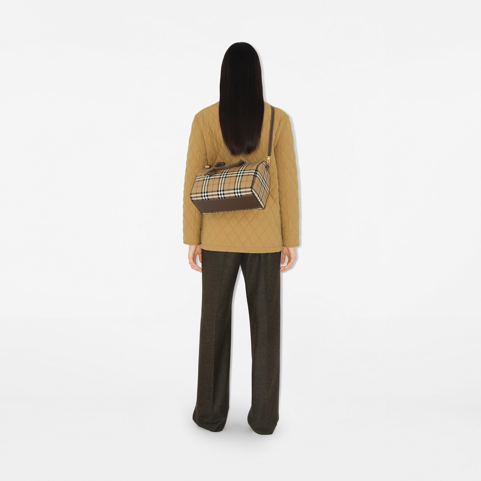 Replica Designer Bag Burberry Medium Check Bowling Bag - Image 3