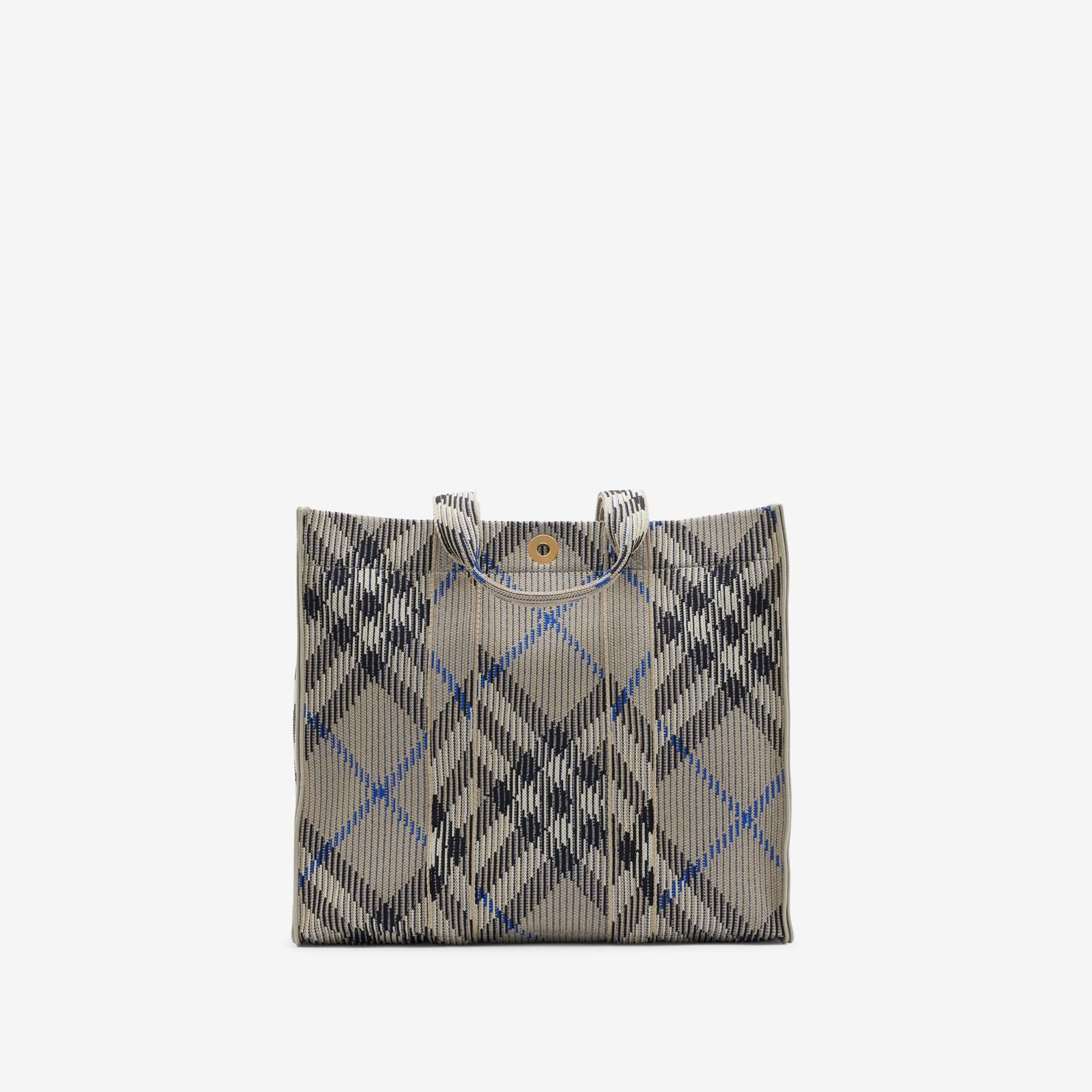 Replica Designer Bag Burberry Medium Check Knitted Tote