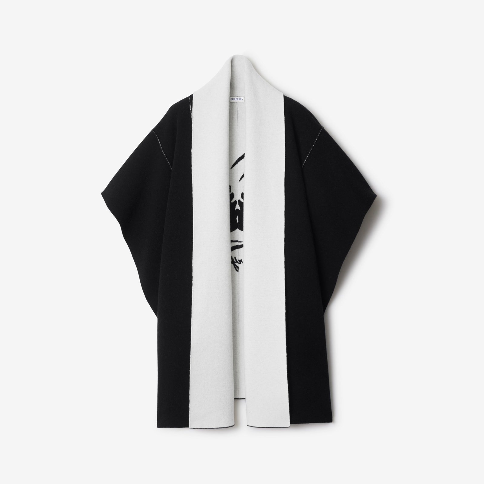 Burberry Mirrored Horse Wool Cashmere Blend Cape