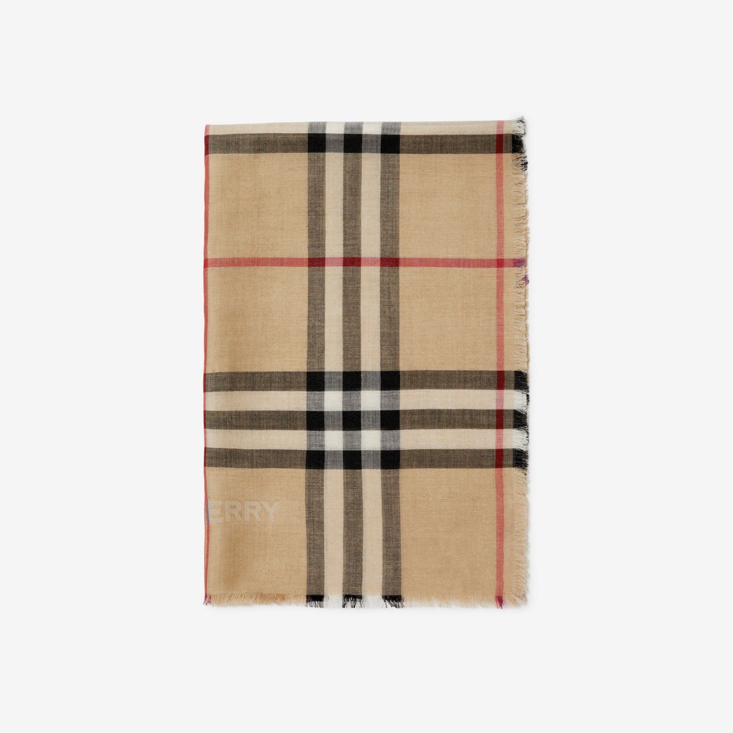 Burberry Reversible Check Wool Silk Scarf