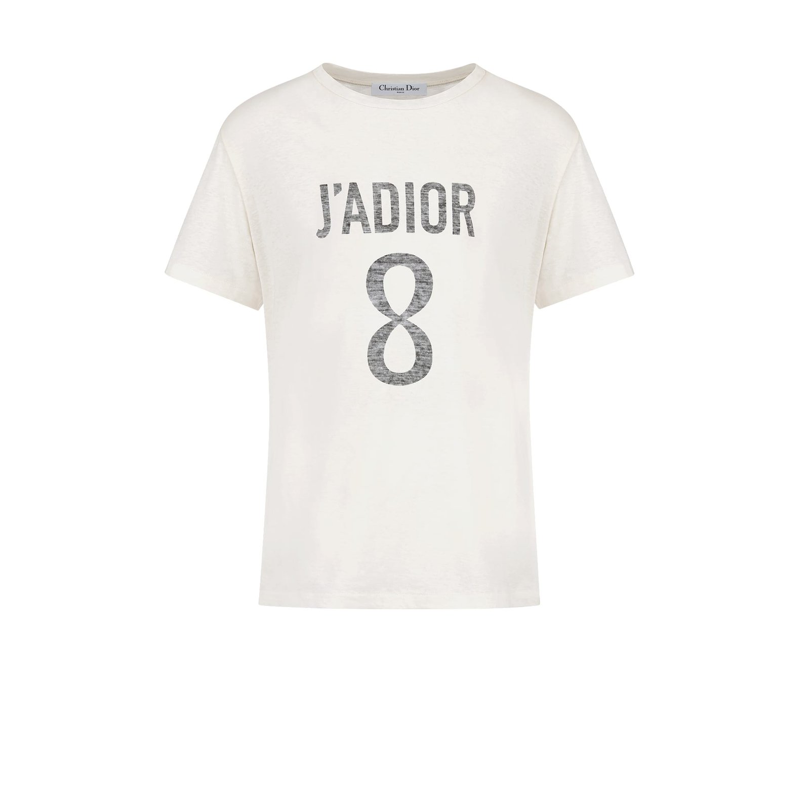 Dior J'Adior 8 T Shirt White Cotton and Linen Jersey