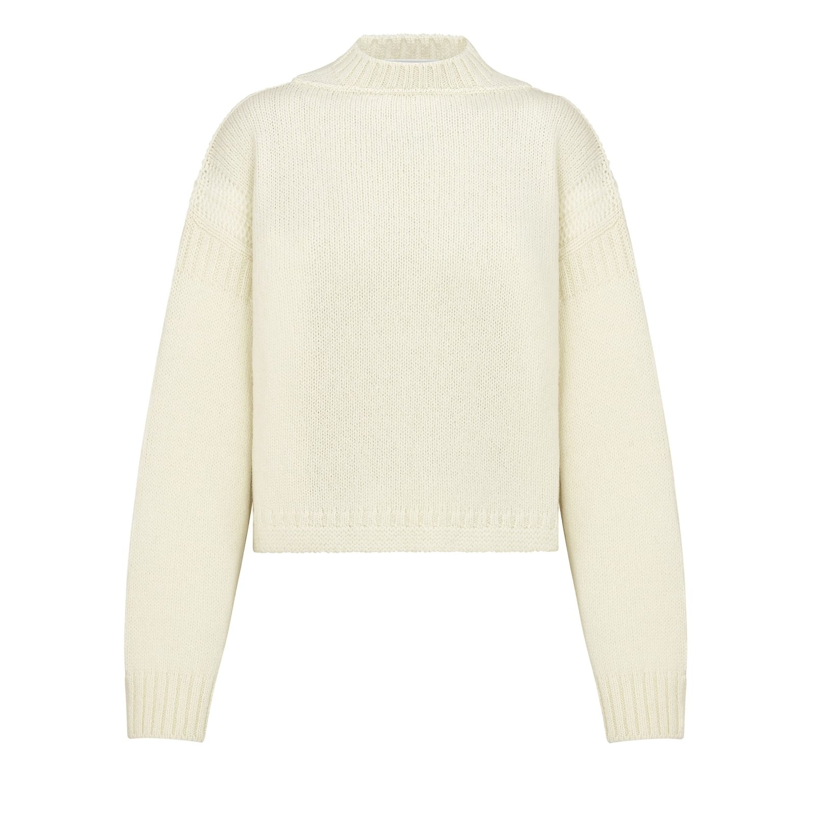 Dior Short Sweater Ecru Wool Blend Knit