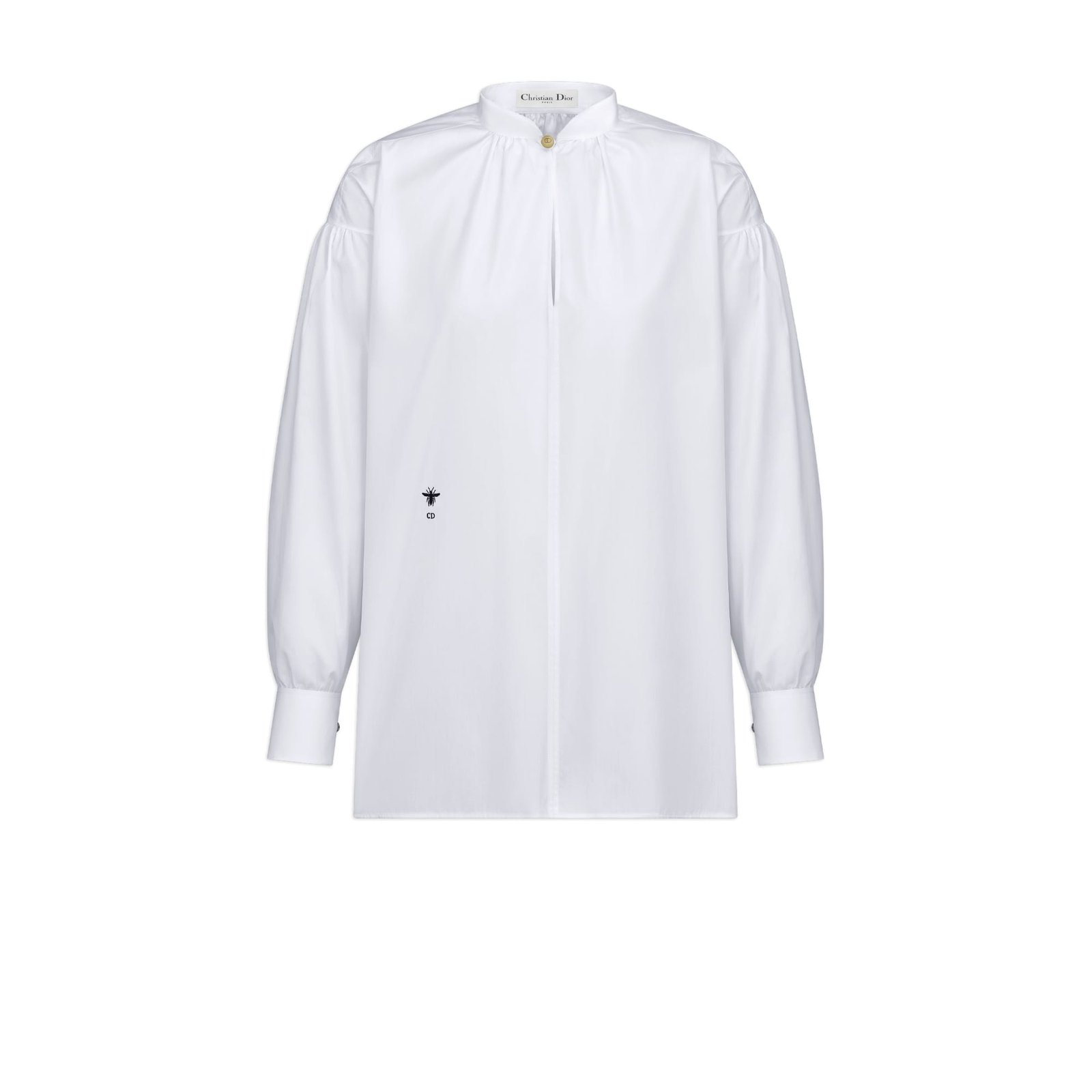 Dior Long Blouse White Cotton Poplin