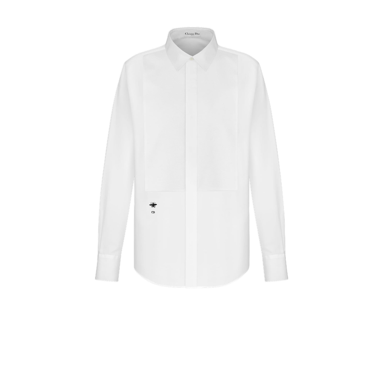 Dior Blouse with Plastron White Cotton Poplin