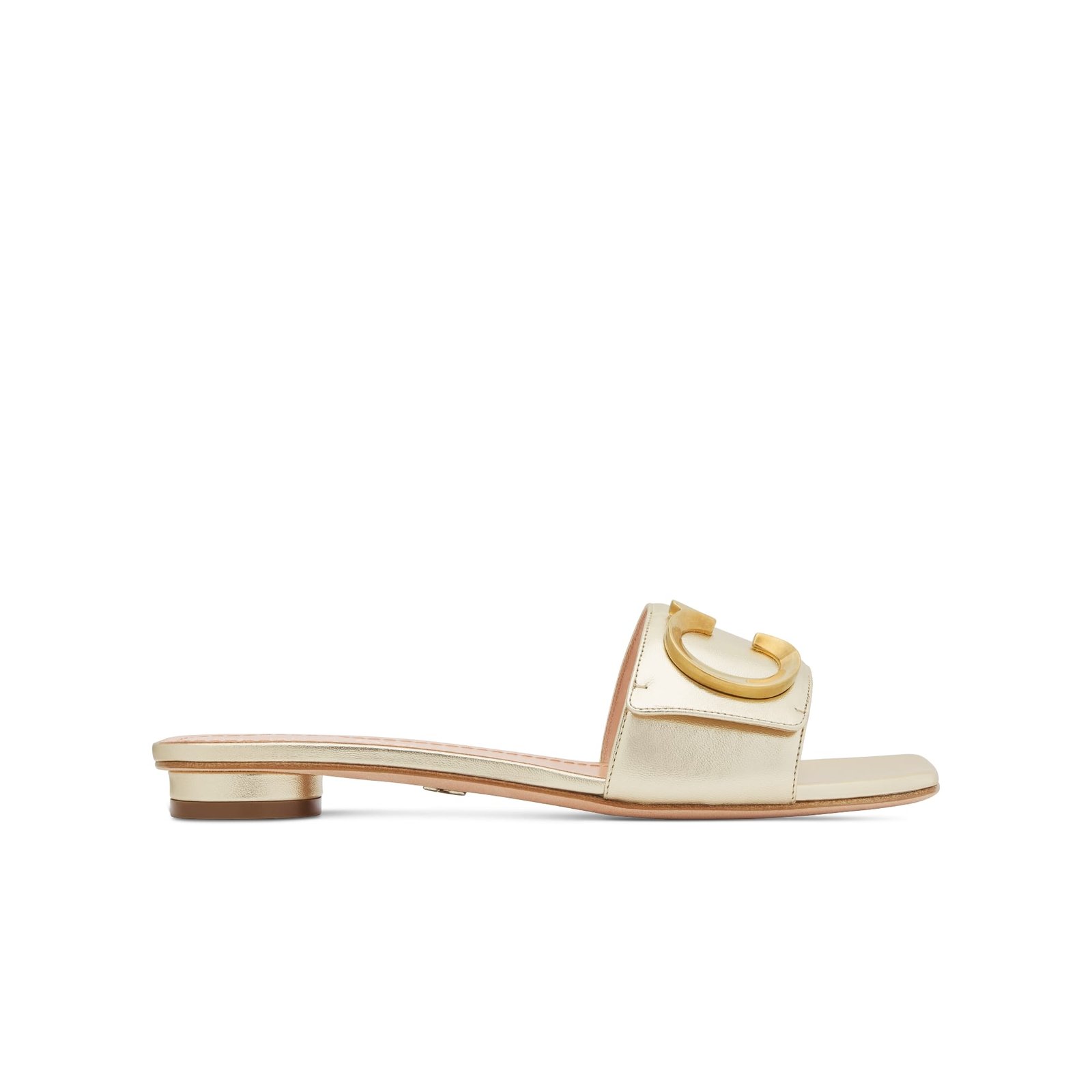 Dior Or C'est Dior Slide Gold-Tone Laminated Lambskin