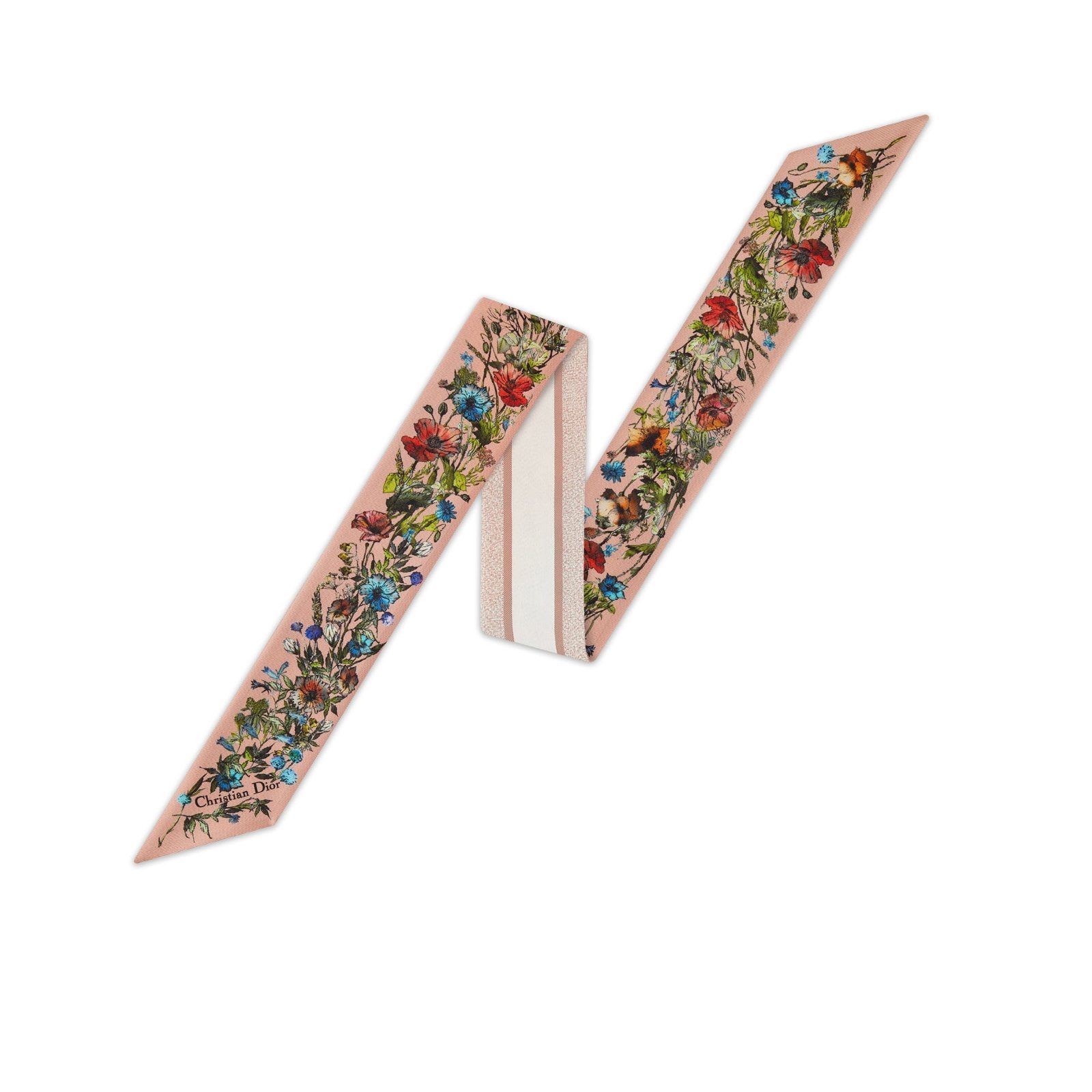 Dior D-Millefiori Mitzah Scarf Pink Multicolor Silk Twill