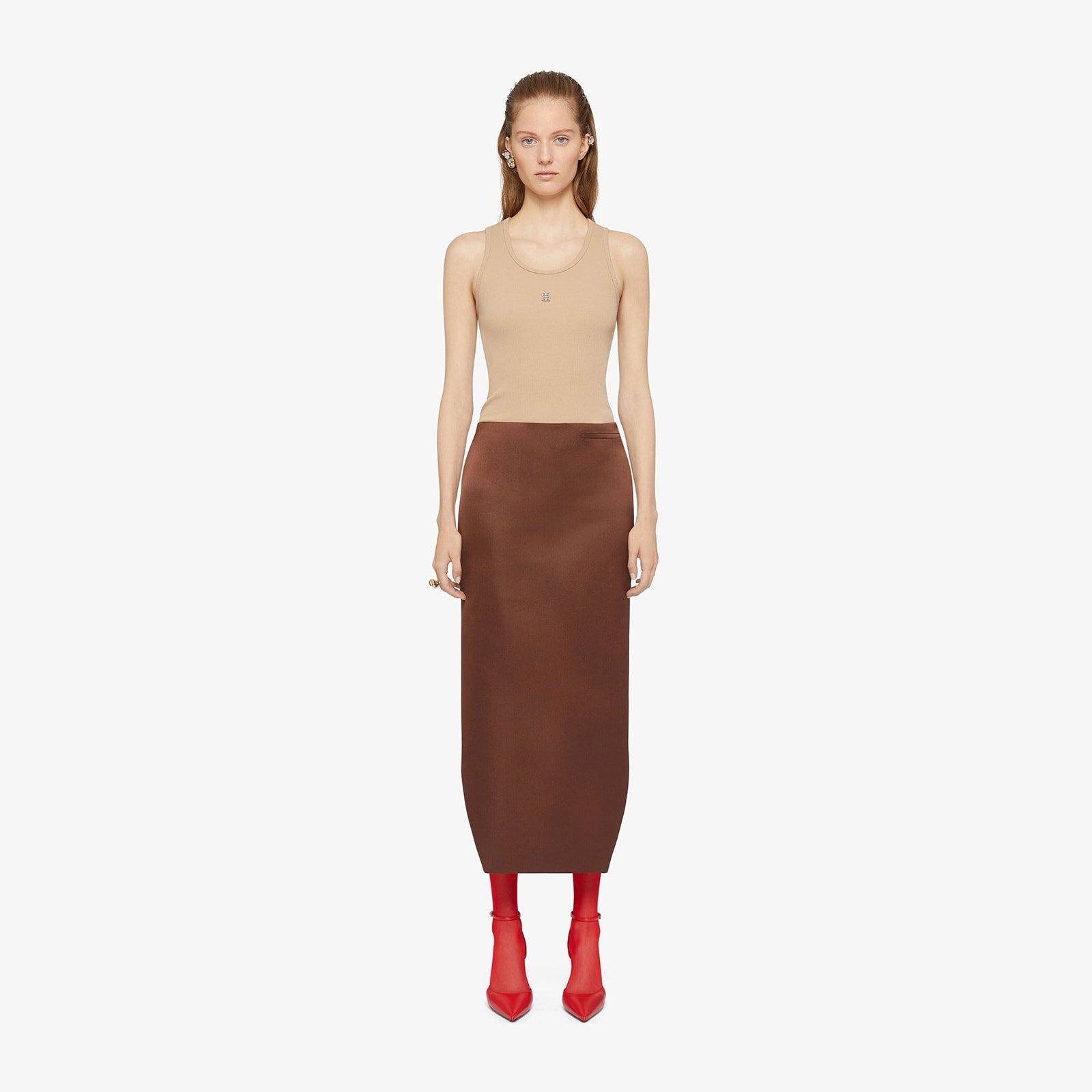Givenchy Women's Asymmetric Skirt In Silk Satin Duchesse