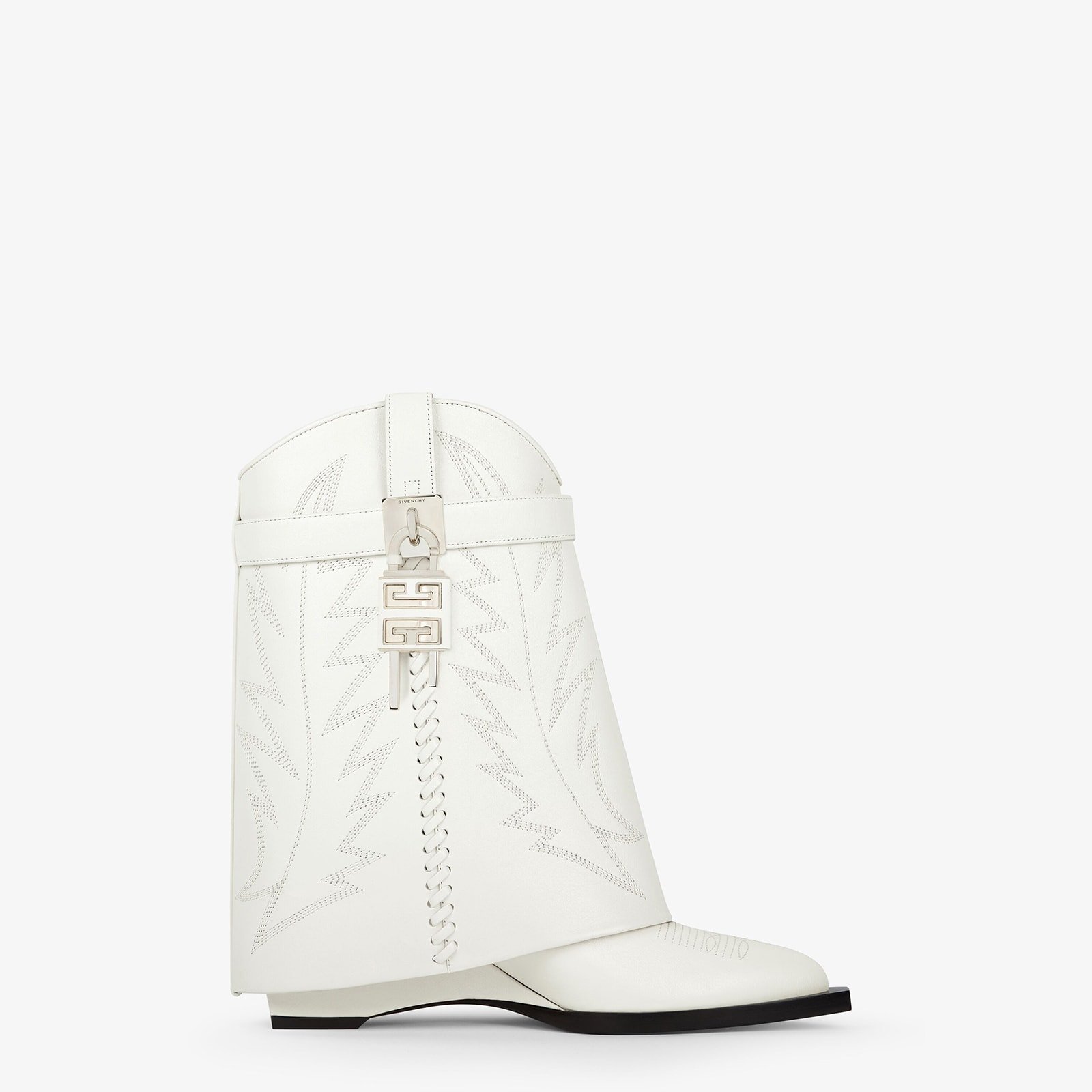 Givenchy Shark Lock Cowboy Ankle Boots In Leather