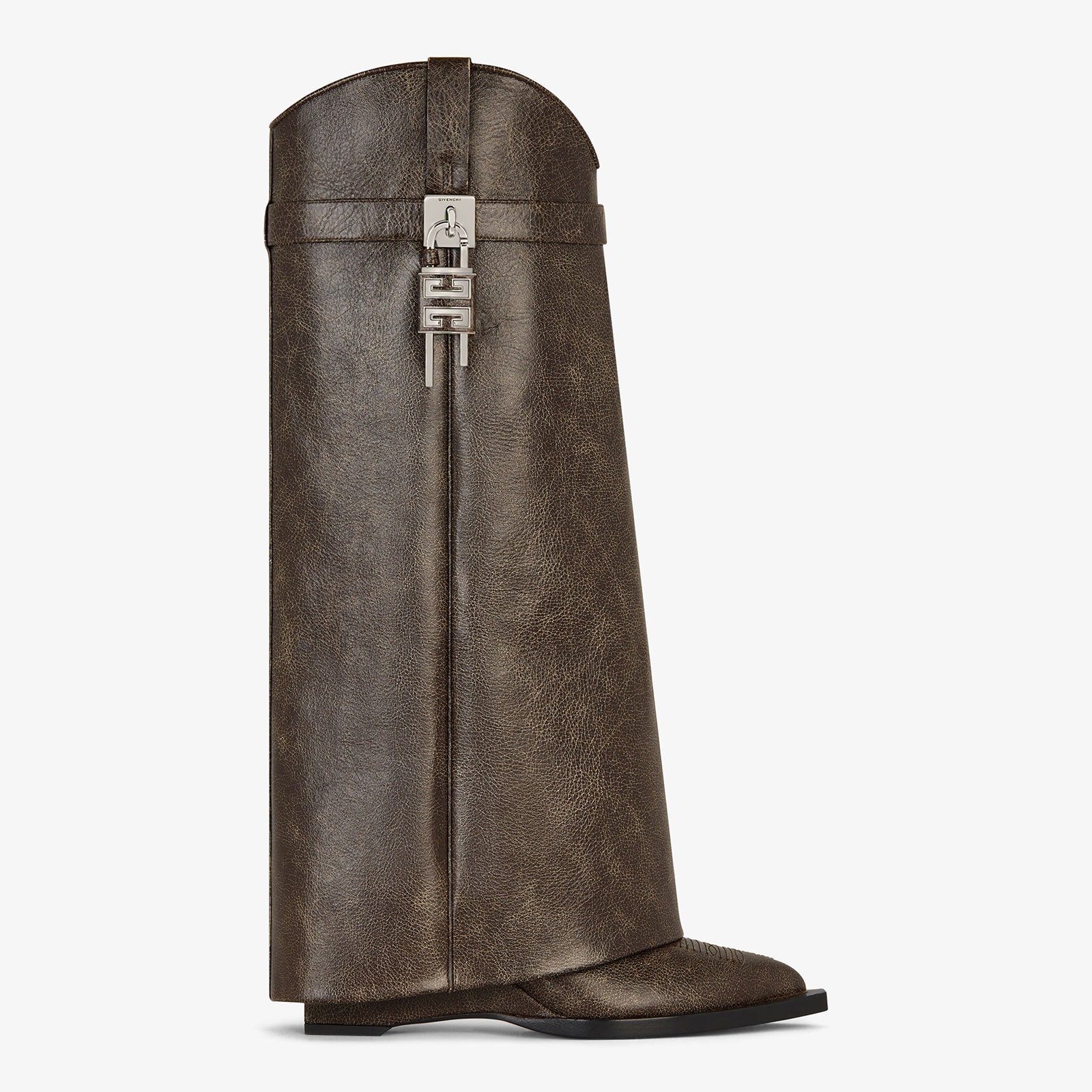Givenchy Shark Lock Cowboy Boots In Leather