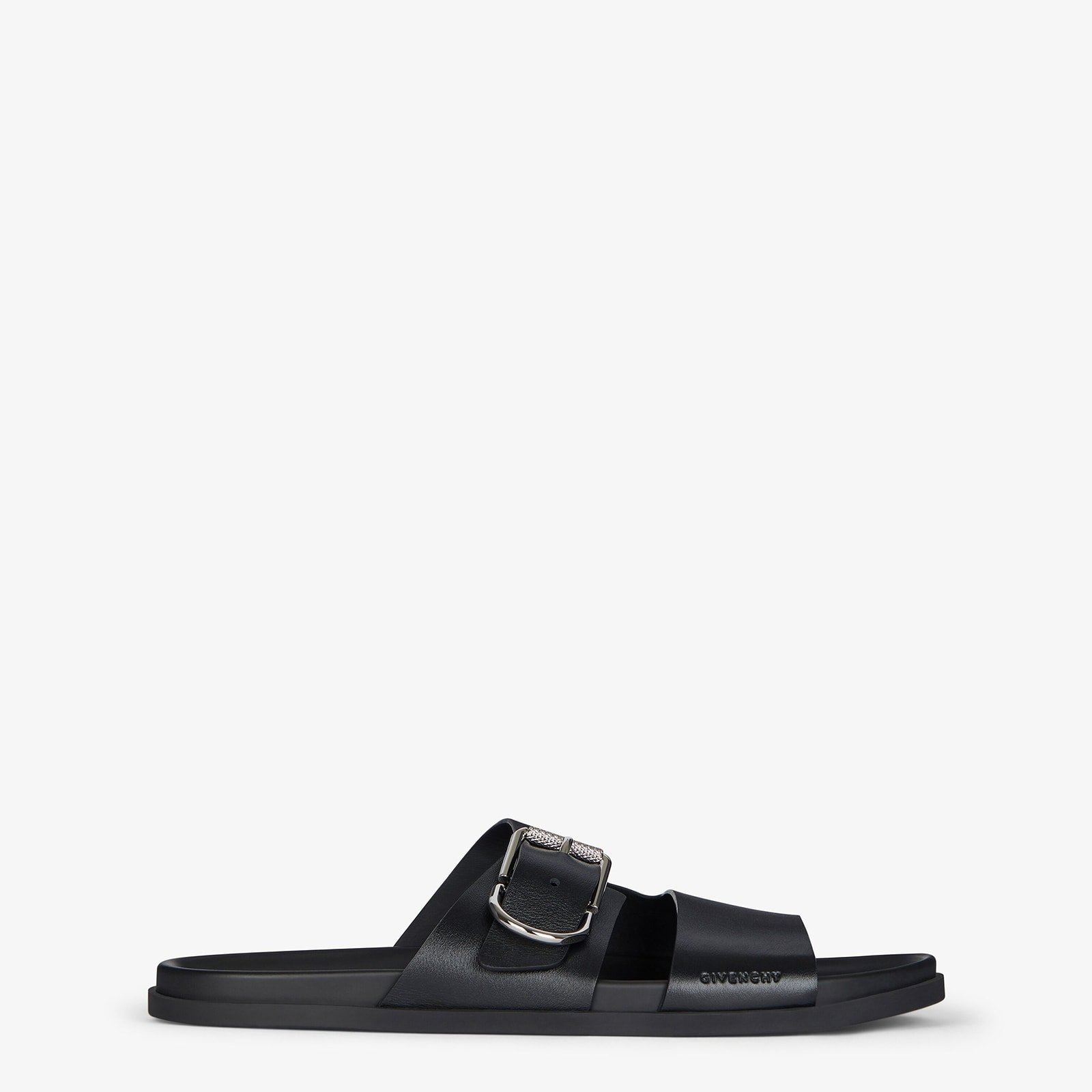 Givenchy Voyou Flat Sandals In Grained Leather