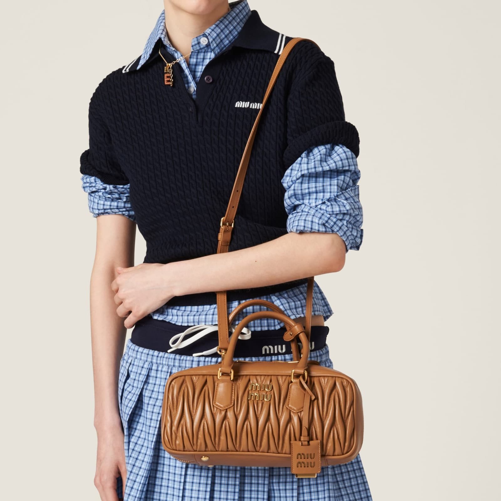 Replica Designer Bag Miu Miu Arcadie Matelasse Nappa Leather Bag - Image 5