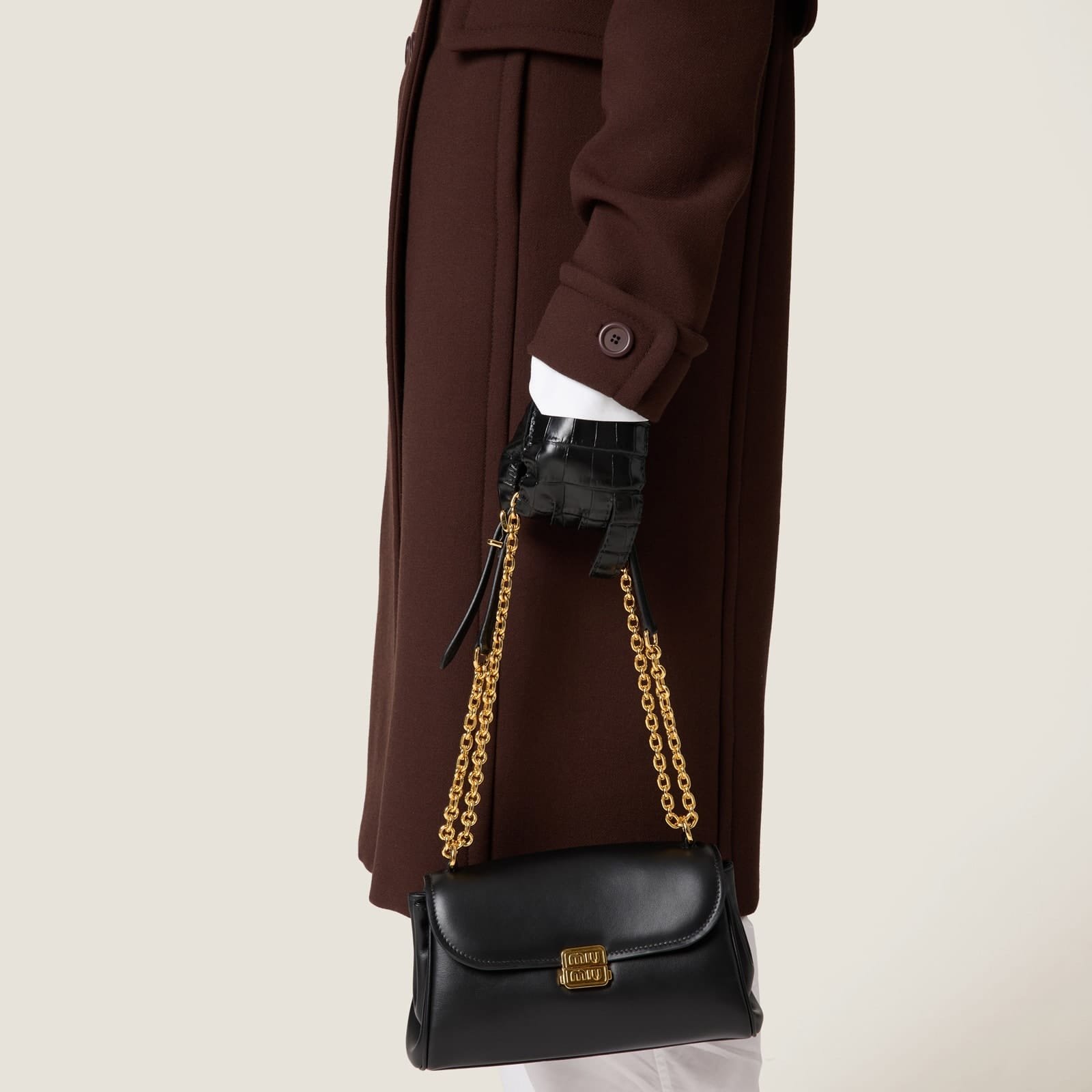 Replica Designer Bag Miu Miu Leather Shoulder Bag - Image 5