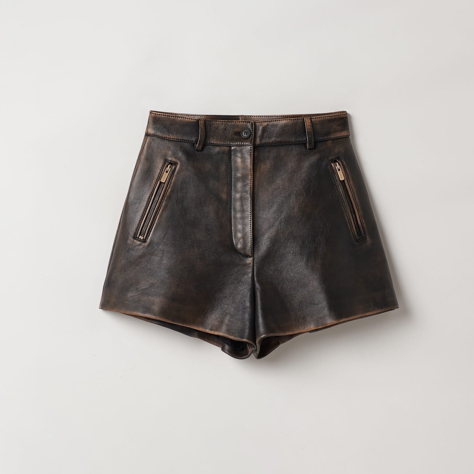 Miu Miu Nappa Leather Shorts