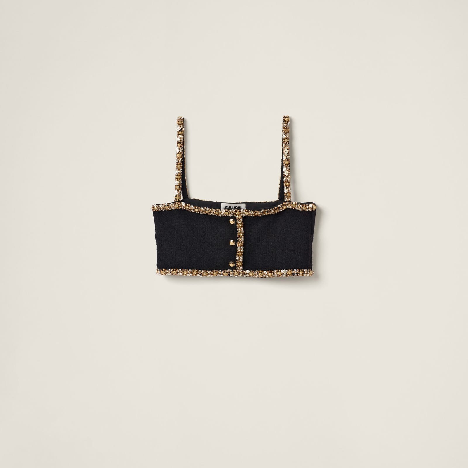 Miu Miu Embroidered Tweed Top