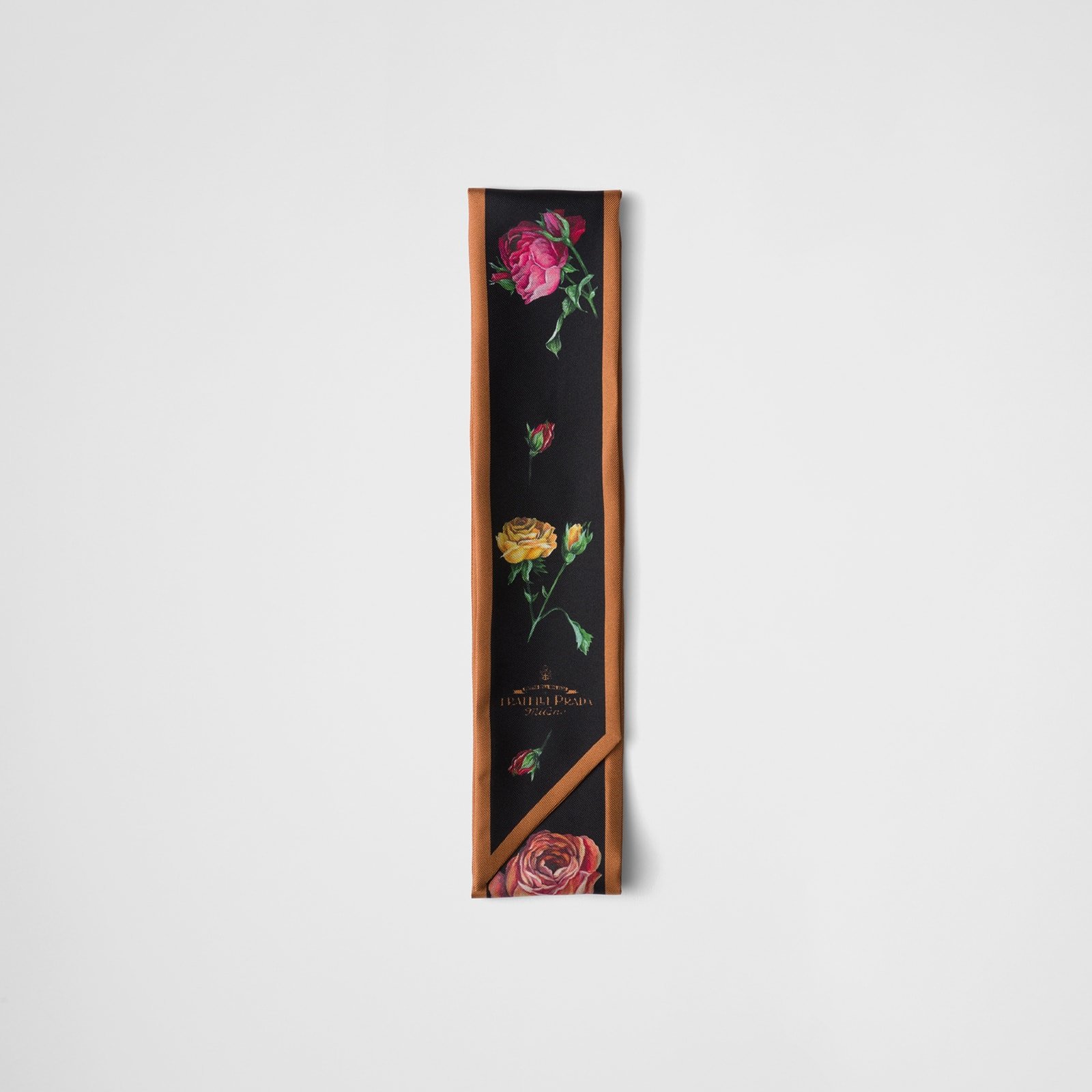 Prada Printed Twill Skinny Scarf