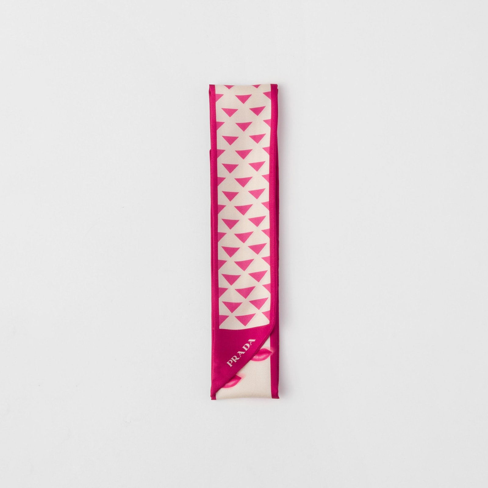 Prada Printed Silk Twill Skinny Scarf