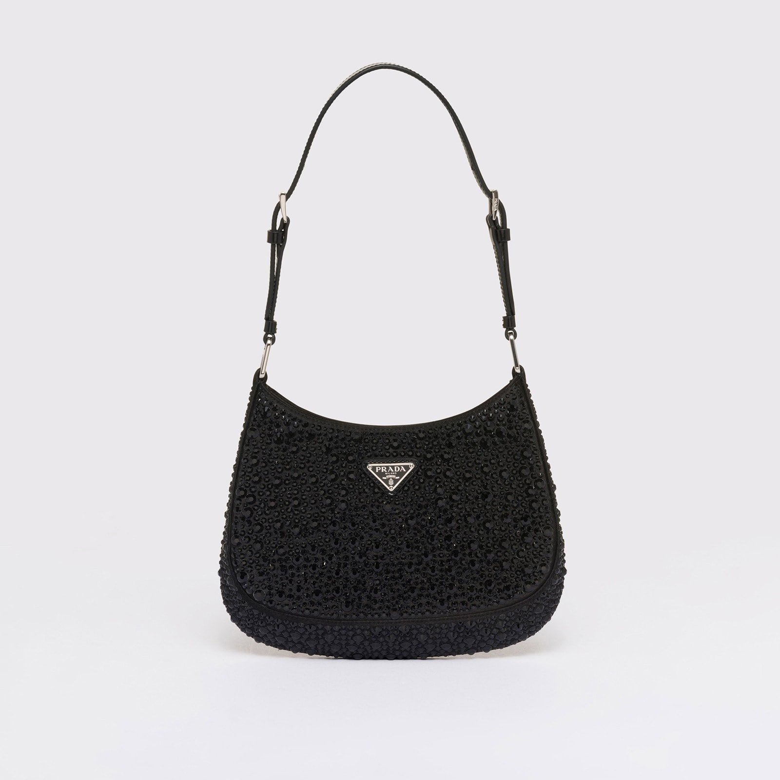 Replica Designer Bag Prada Cleo Satin Bag With Crystals