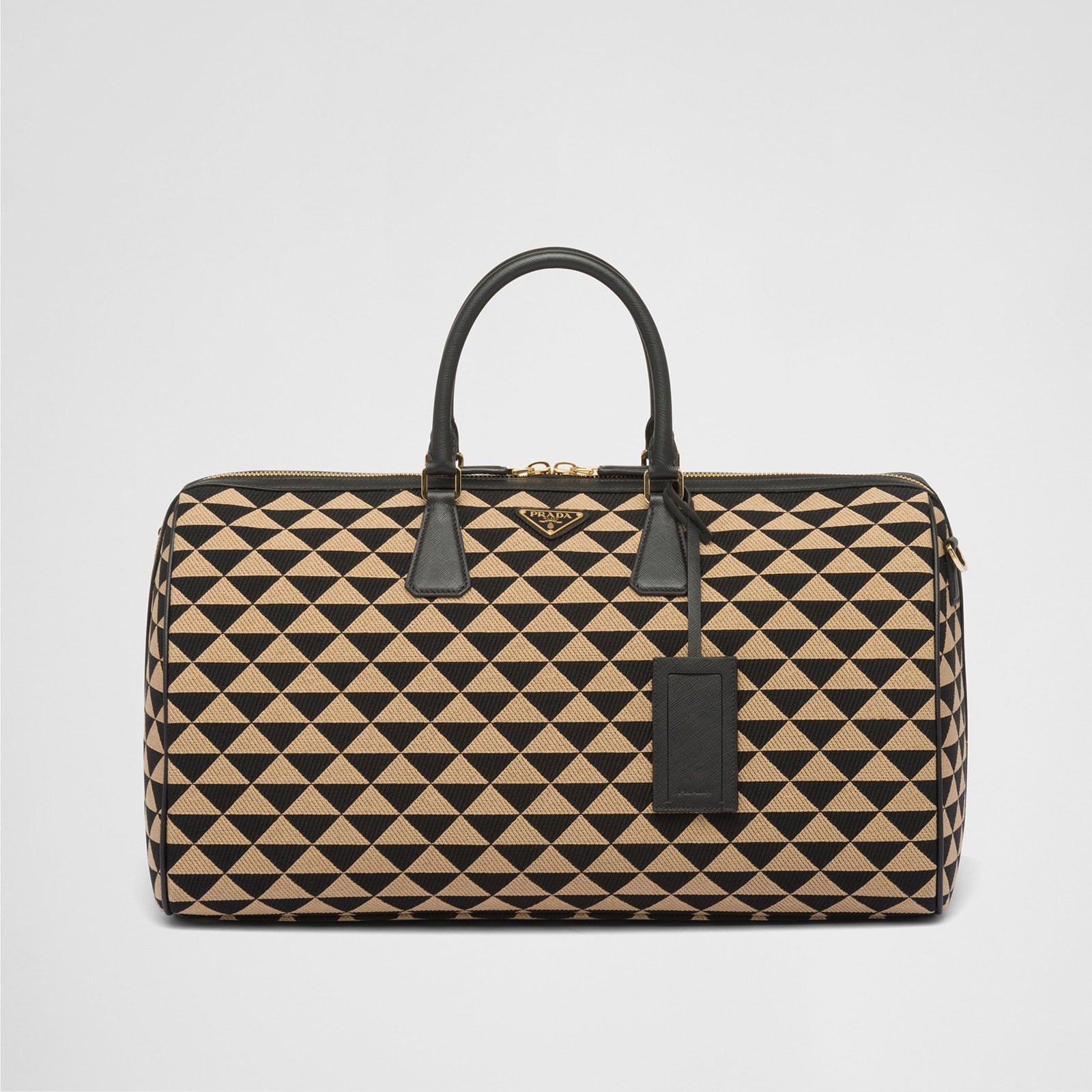 Replica Designer Bag Prada Large Symbole Embroidered Fabric Travel Bag