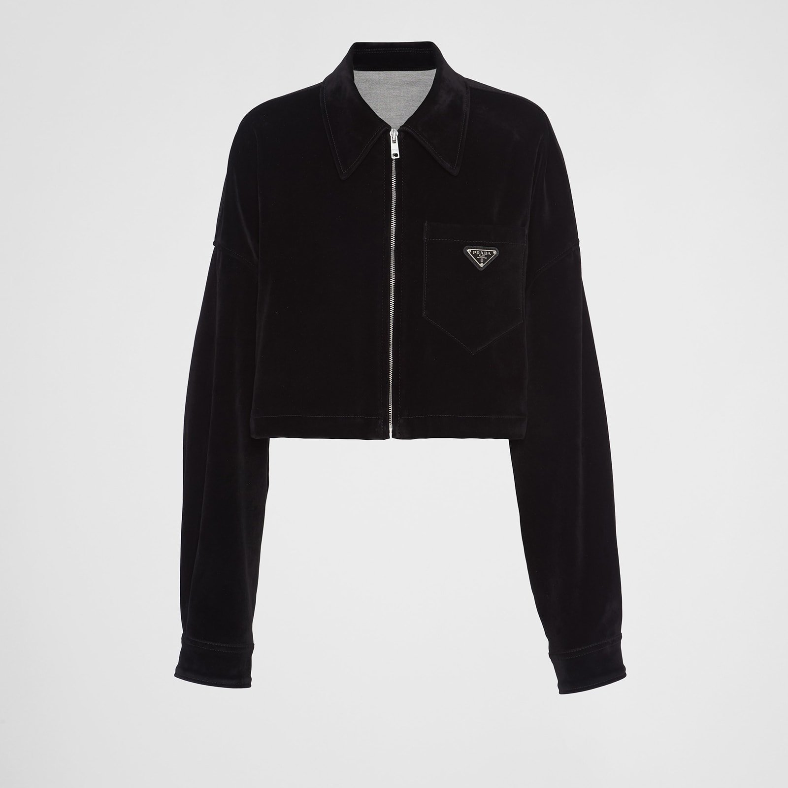 Prada Velvet Denim Blouson Jacket