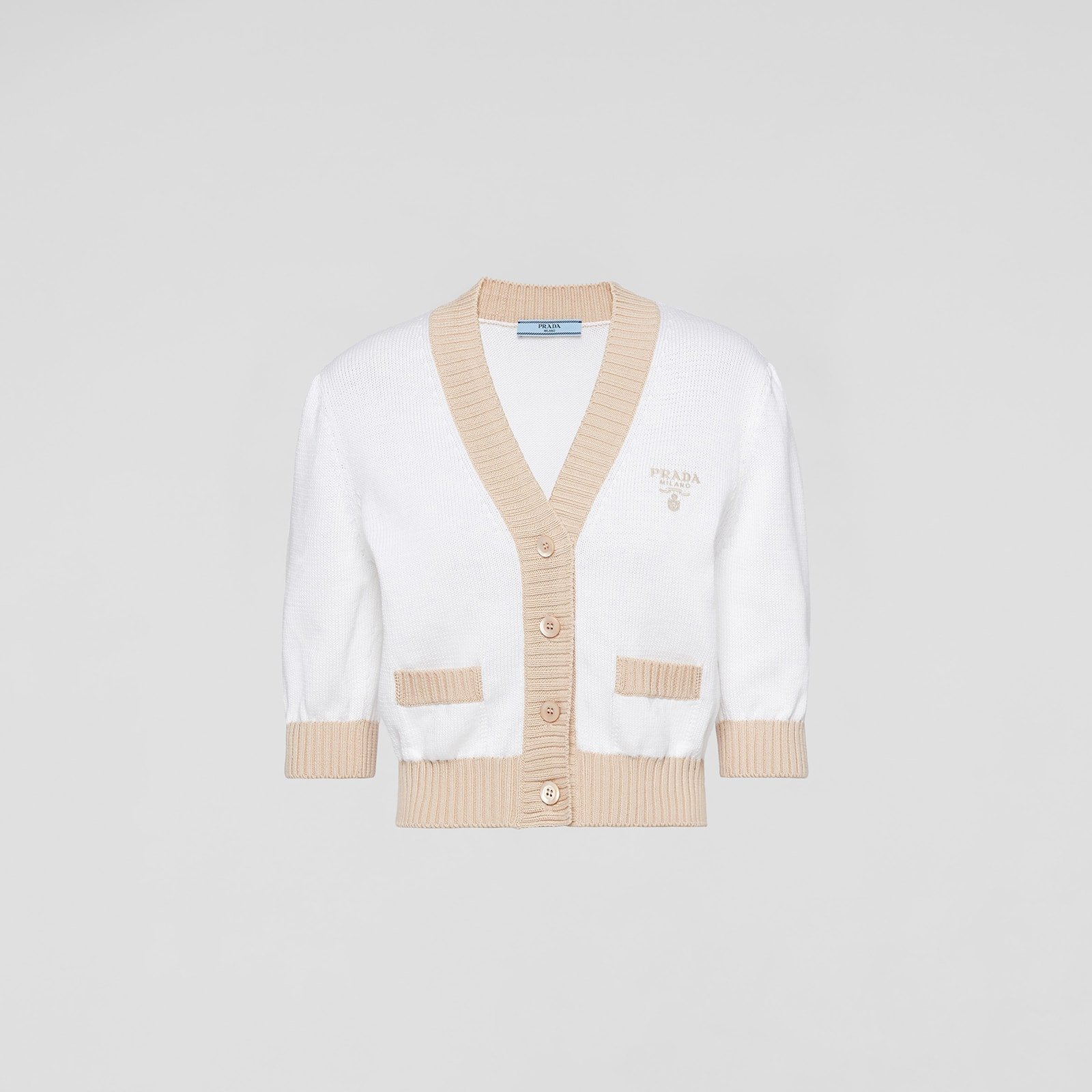 Prada Cropped Cotton Cardigan
