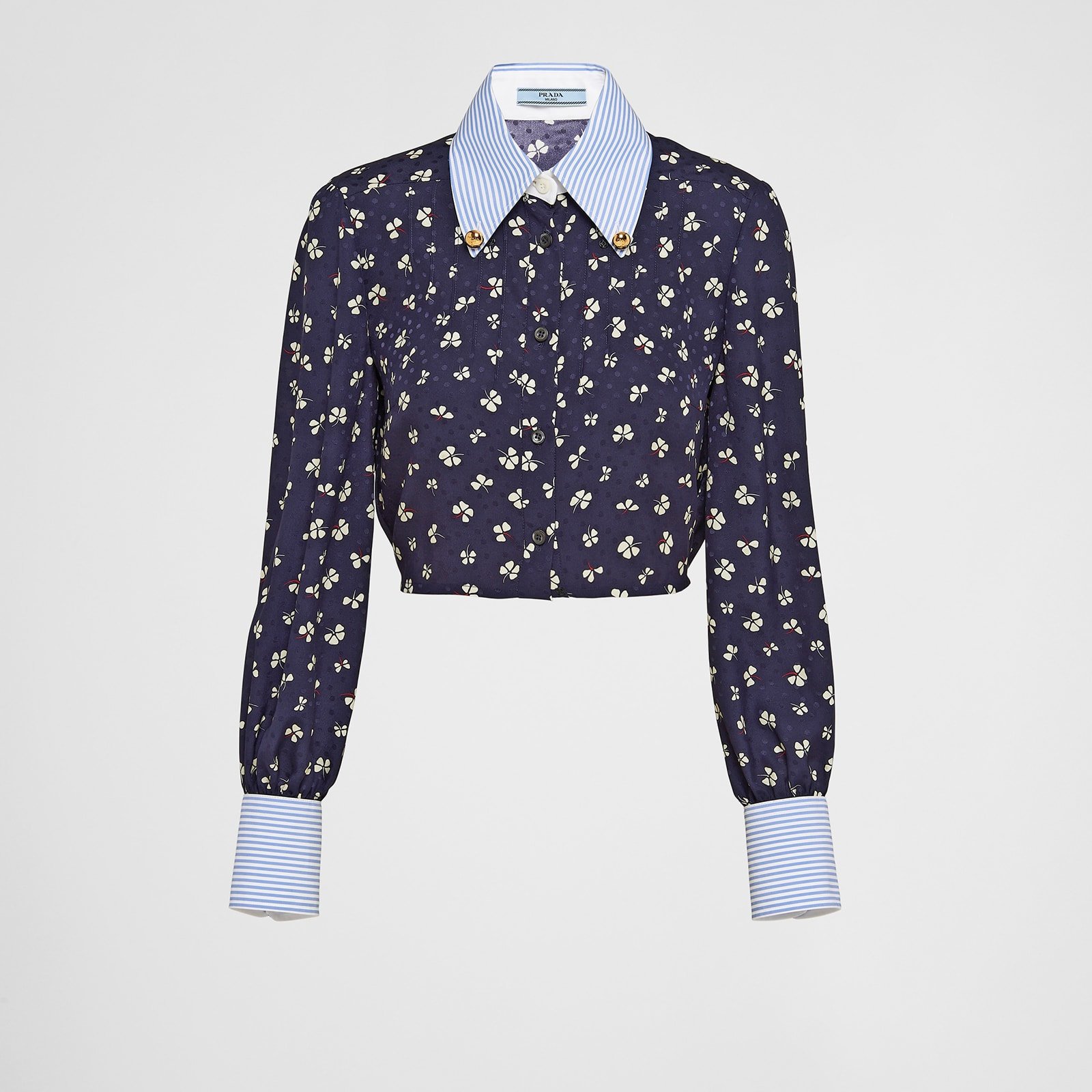 Prada Silk Jacquard Print Shirt