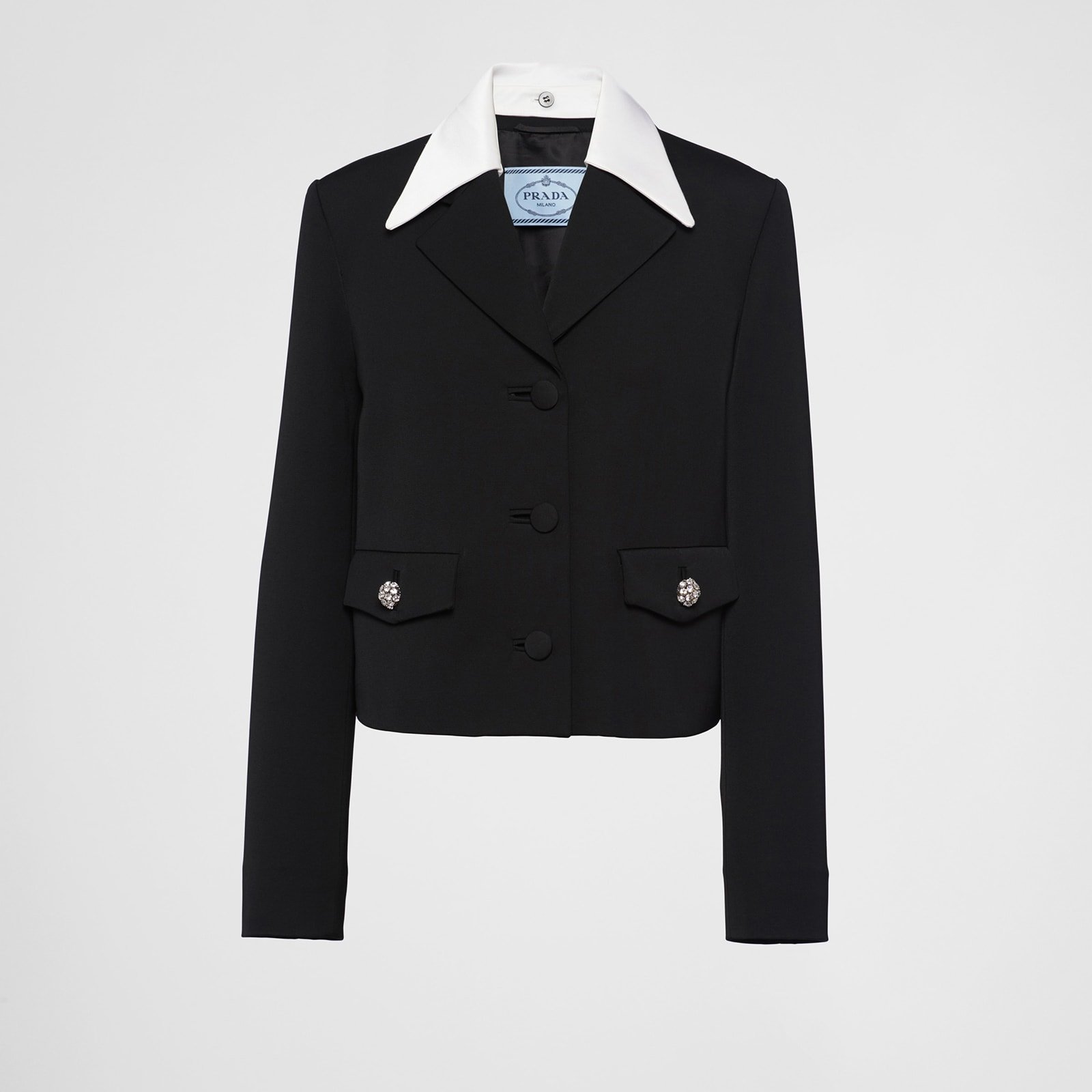 Prada Single-Breasted Wool And Satin Jacket