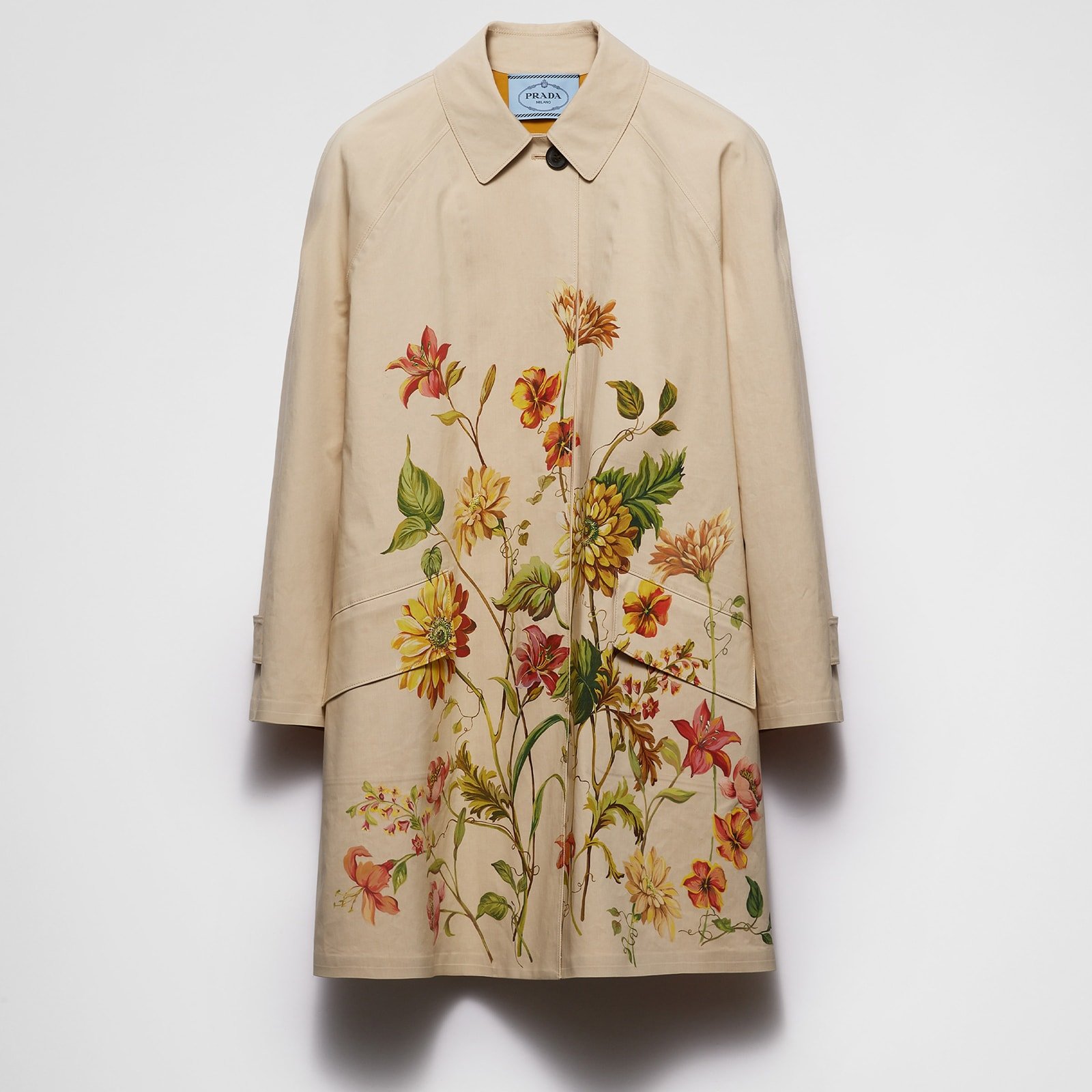 Prada Printed Cotton Single-Breasted Coat