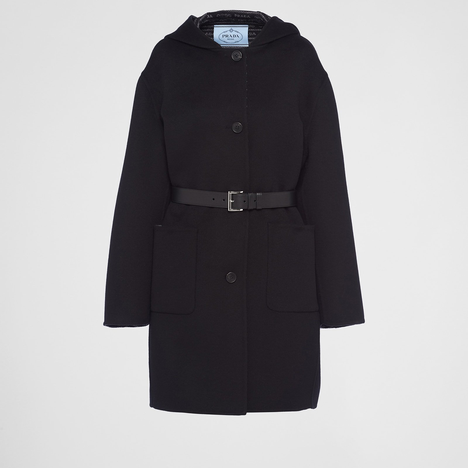 Prada Single-Breasted Double Wool Coat