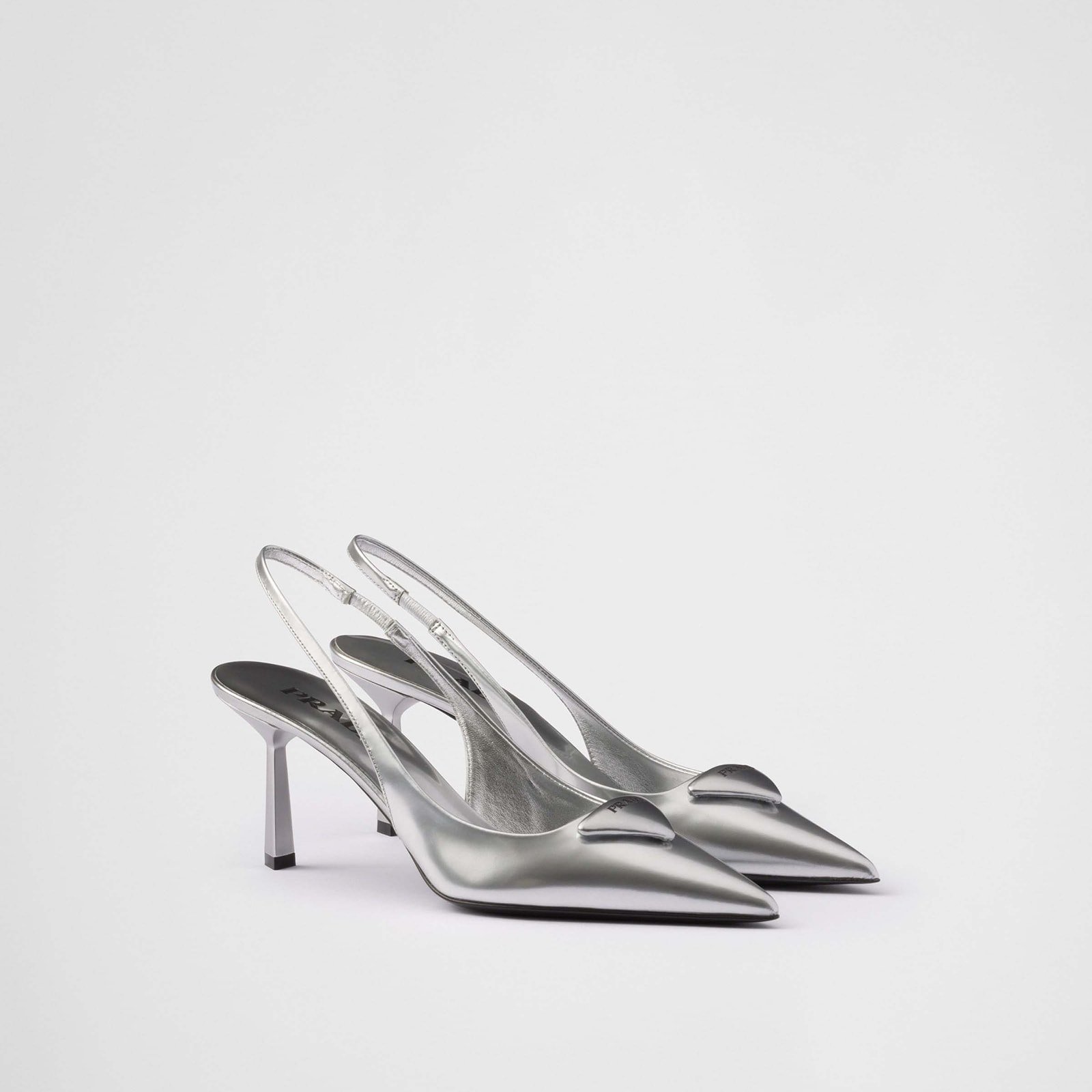 Prada Metallic Leather Slingback Pumps