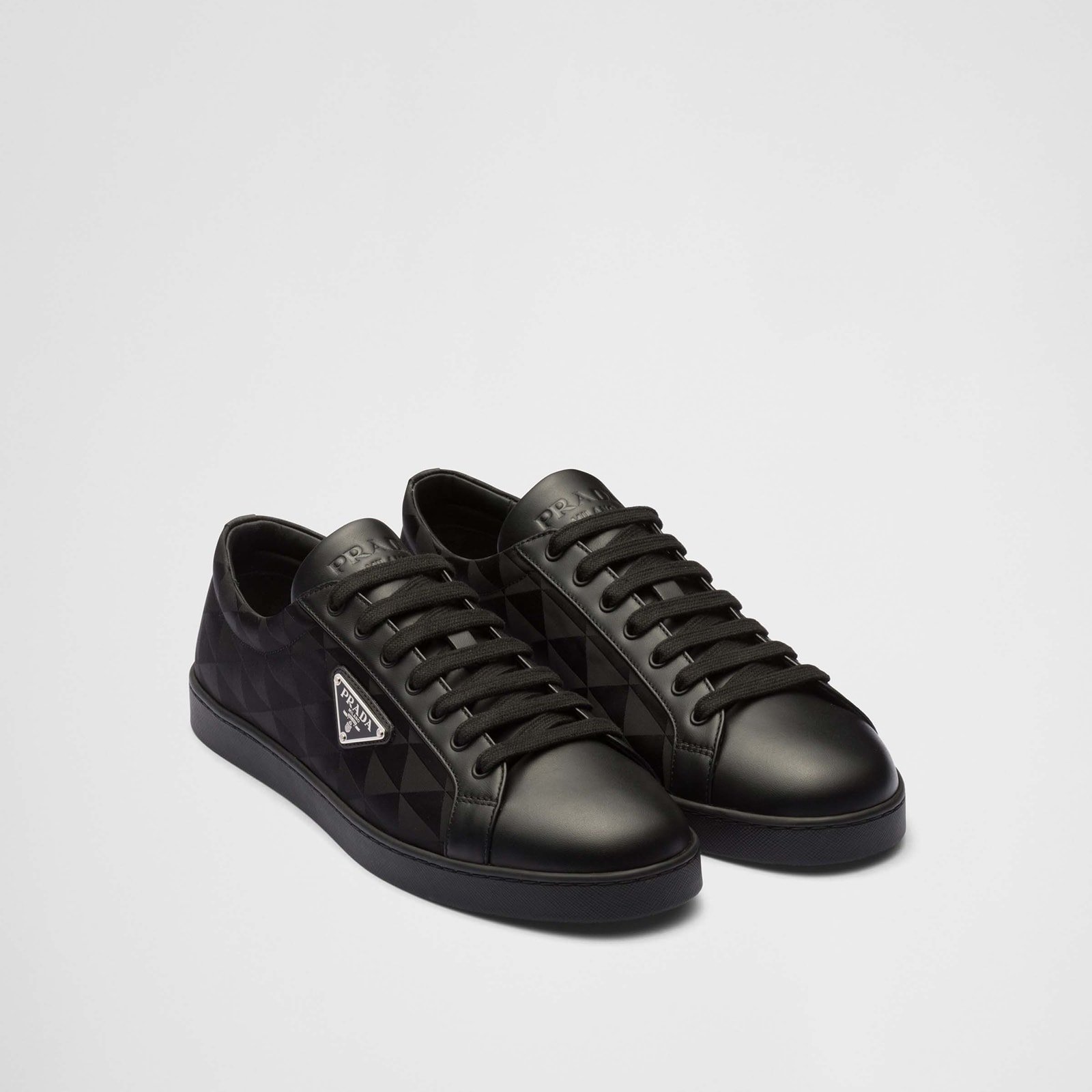 Prada Leather And Re-Nylon Sneakers