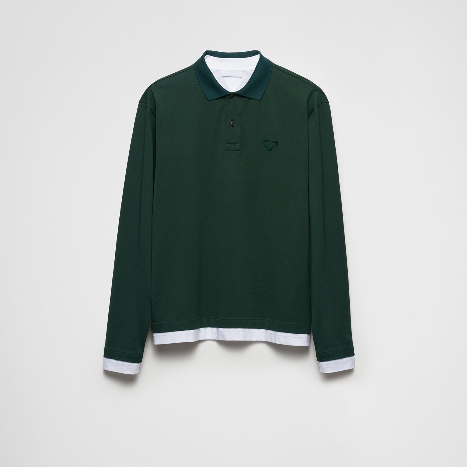 Prada Long-Sleeved Cotton Polo Shirt